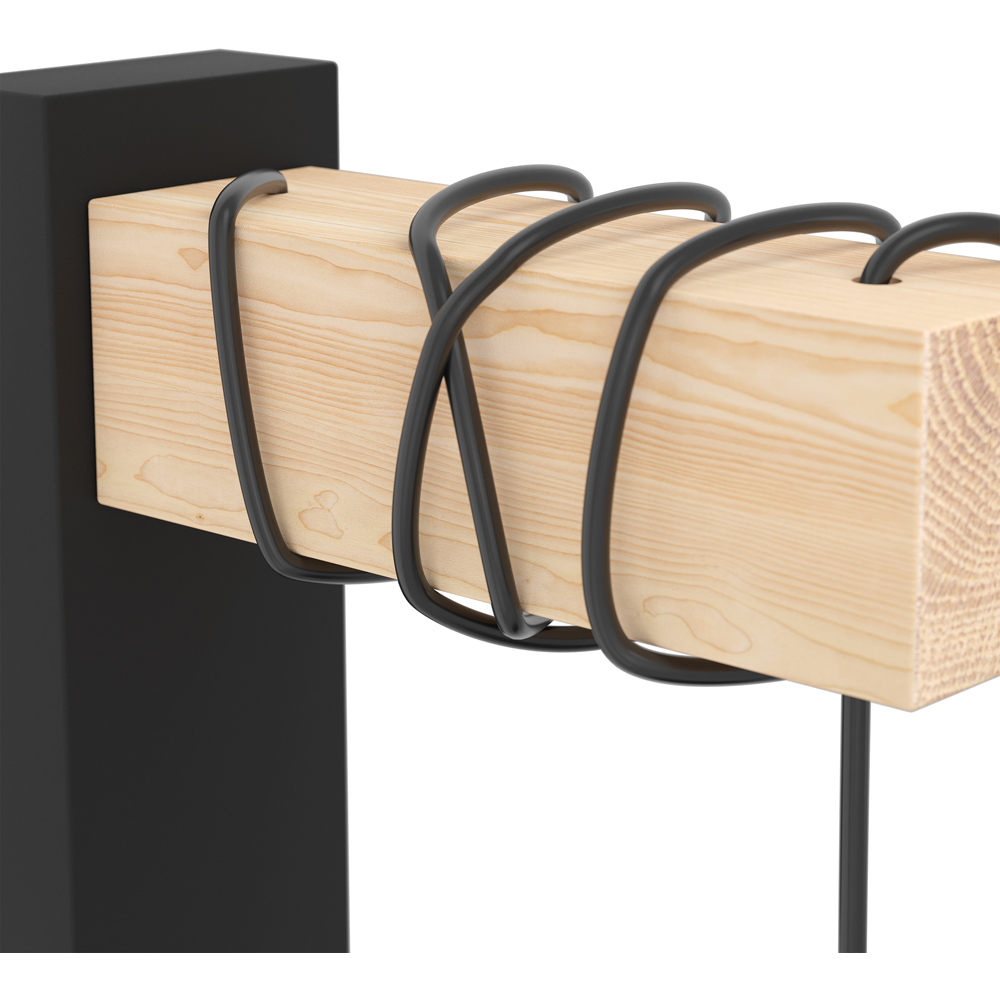 EGLO Townshend 5 Black Natural Wood Vintage Industrial Wall Light Image 3