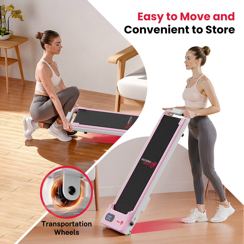 Rattrix Pink Manual Incline Foldable Walking Treadmill Image 6