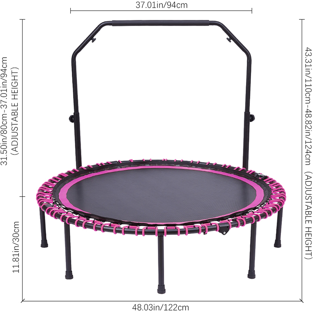 H&O Direct 48 inch Trampoline with Adjustable U Shaped Handle Image 5