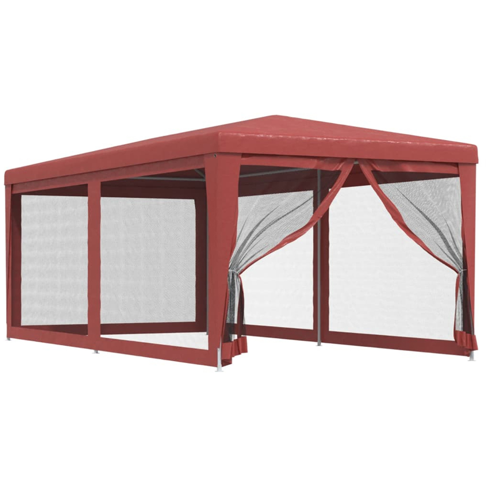 vidaXL 3 x 6m Red Party Tent with Mesh Sidewalls Image 2