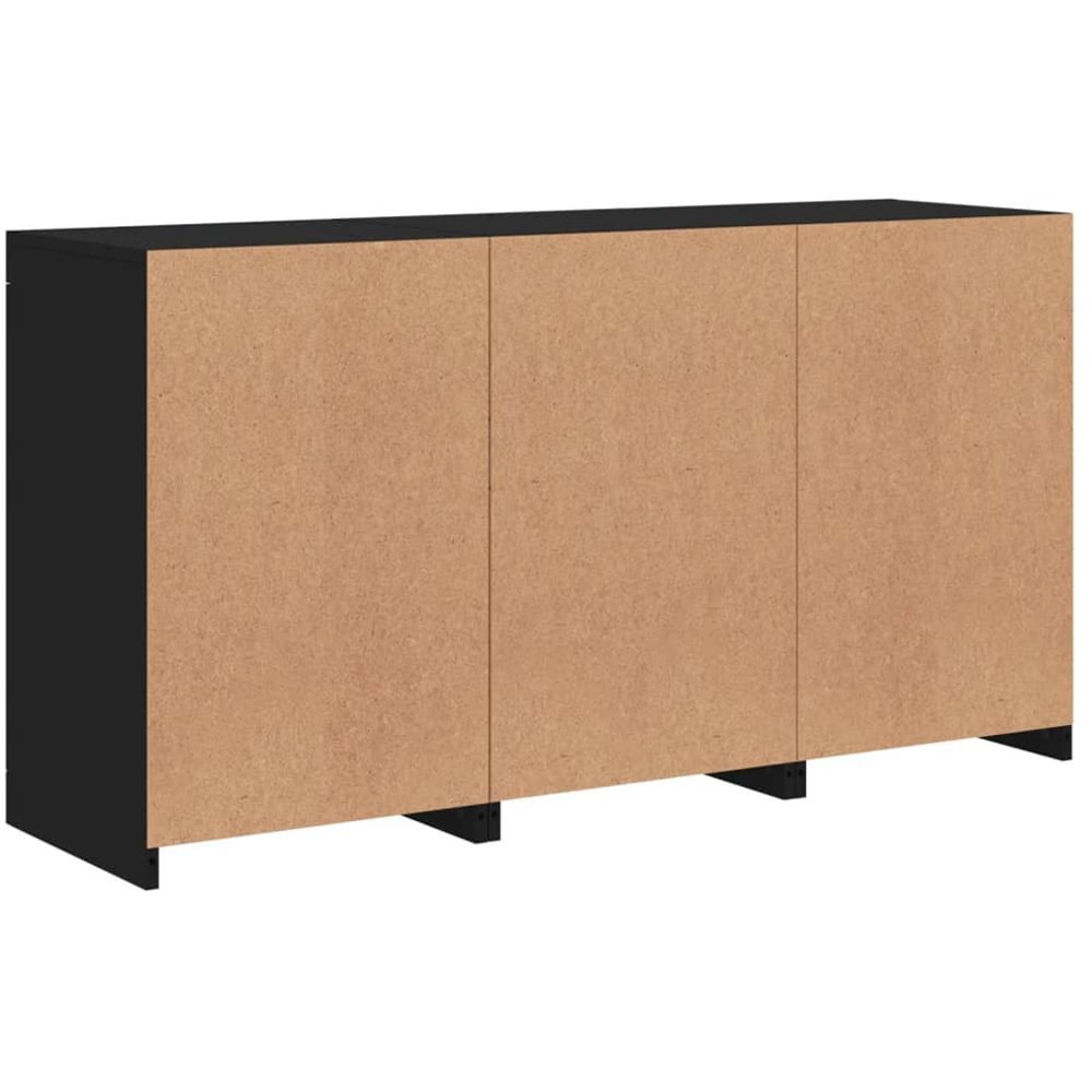 vidaXL 2 Door 8 Shelf Black Wooden Sideboard with LED Lights Image 6