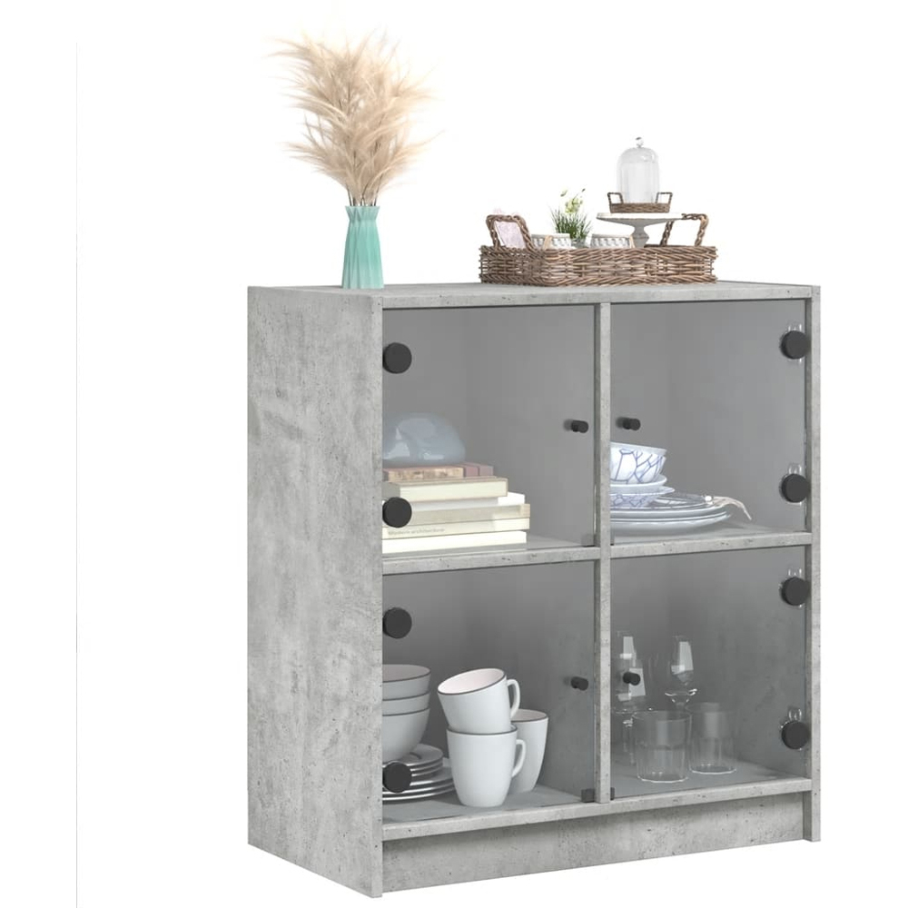 vidaXL 4 Door Concrete Grey Side Cabinet Image 3