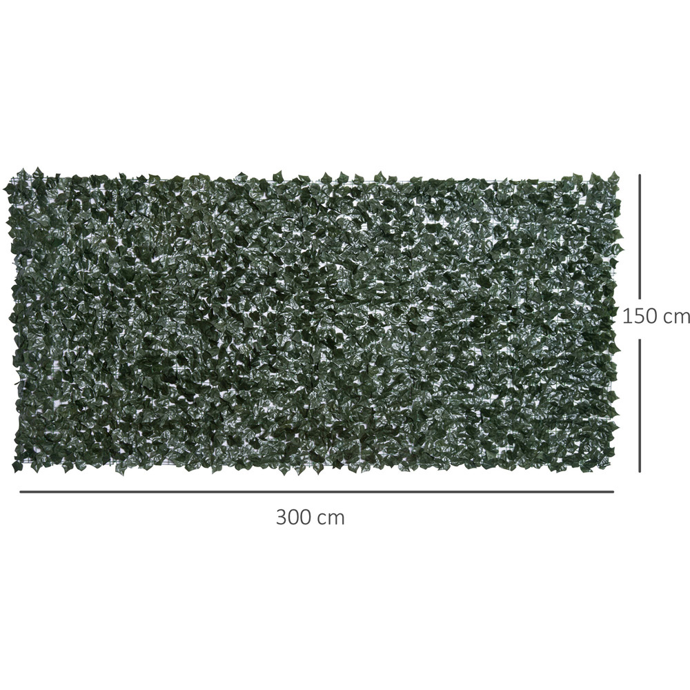 Outsunny 3 x 1.5m Dark Green Artificial Leaf Screening Image 7