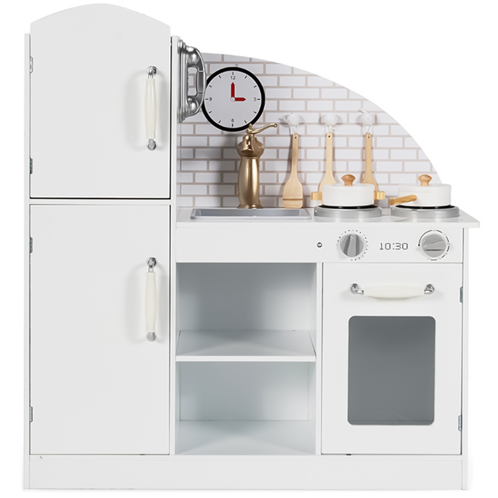 Costway Wooden Kitchen Playset with Cookware Accessories and Faucet Image 1