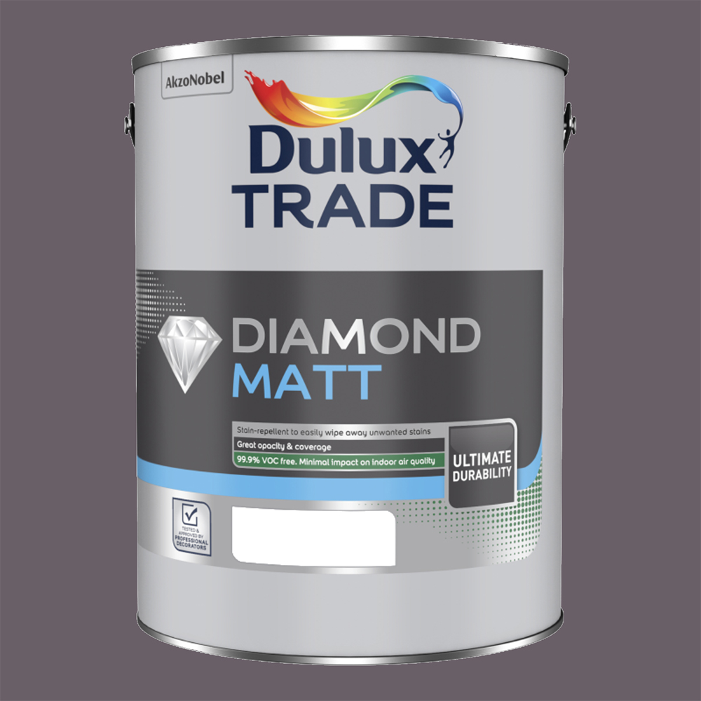 Dulux Trade Acai Berry Walls and Ceilings Diamond Matt Paint 5L Image 2
