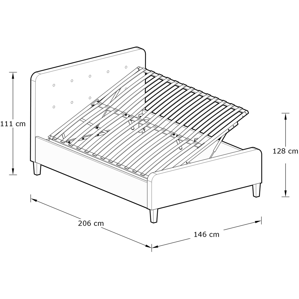 GFW Ashbourne Double Natural Ottoman Bed Image 7