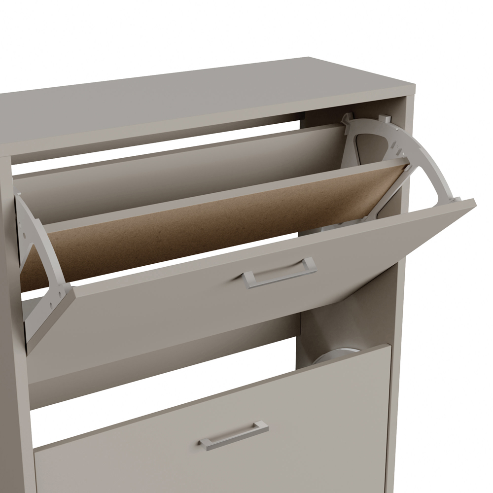 GFW Stirling 2 Tier Grey Shoe Cabinet Image 6