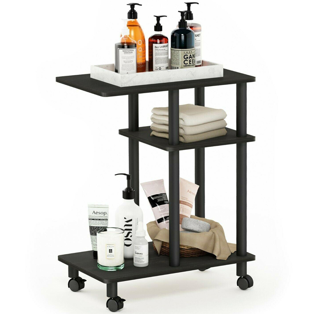 Walplus Espresso 2 Shelf Black U Shape Turn-N-Tube Side Table Image 4