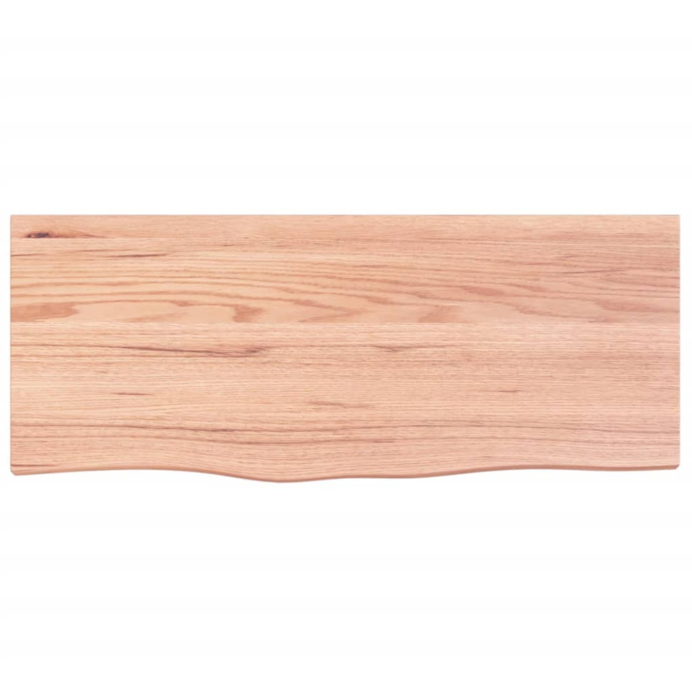 vidaXL 100cm Light Brown Treated Solid Oak Wood Floating Wall Shelf Image 3