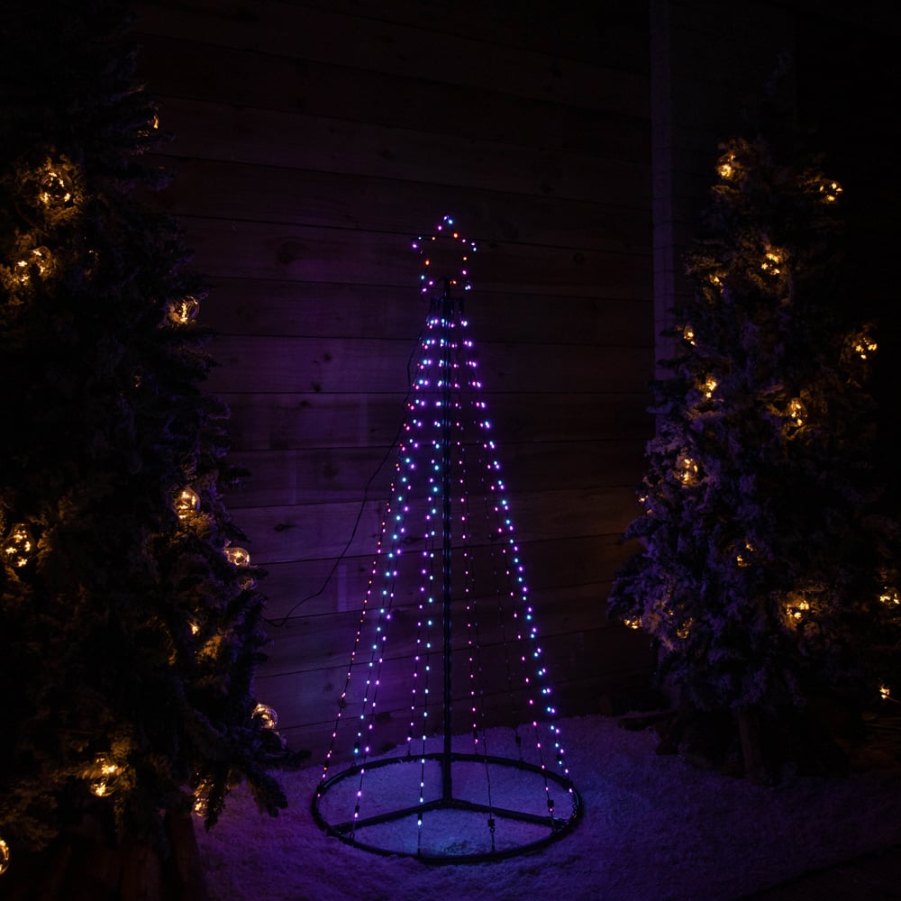 Samuel Alexander Pre-Lit Multi-Function Rainbow LED Pyramid Christmas Cone Tree 140cm Image 4