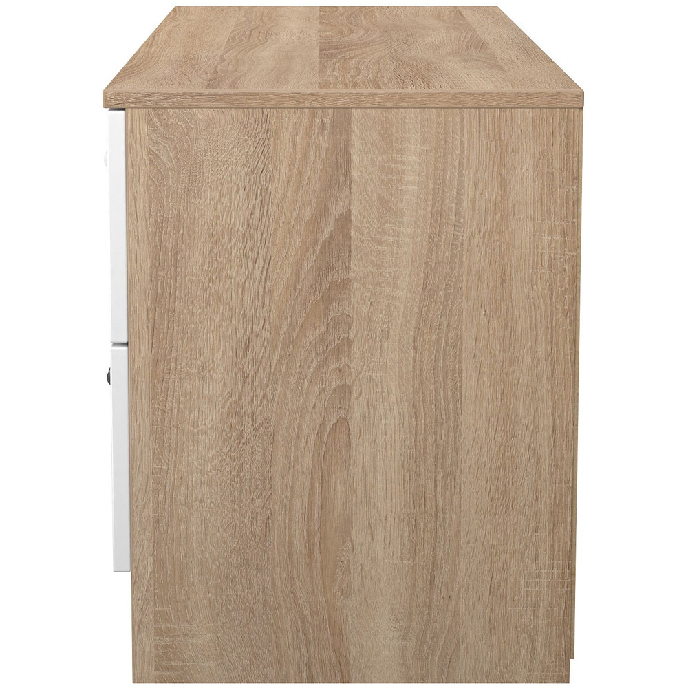 Crowndale Contrast 4 Drawer White Matt and Bardolino Oak Bed Box Ready Assembled Image 3