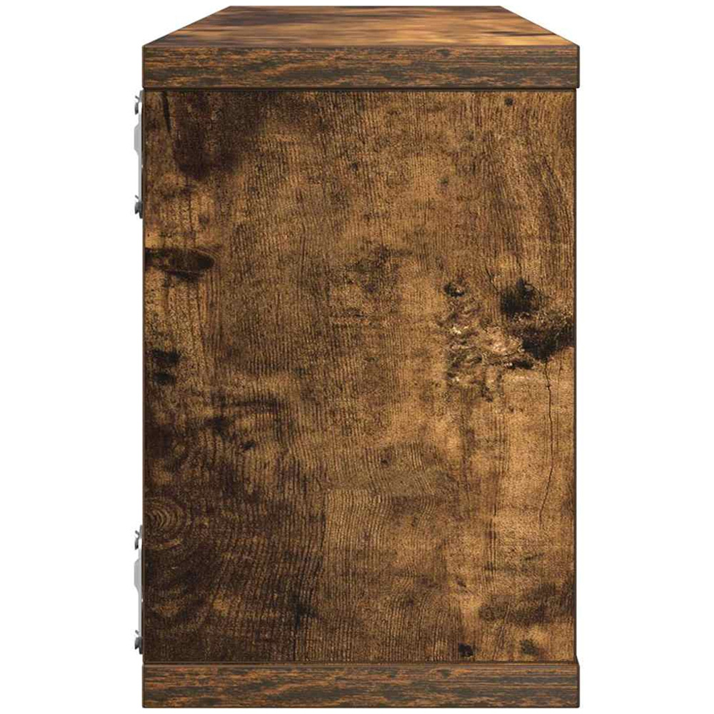 vidaXL 100cm Set of 4 Smoked Oak Cube Floating Wall Shelf Image 6