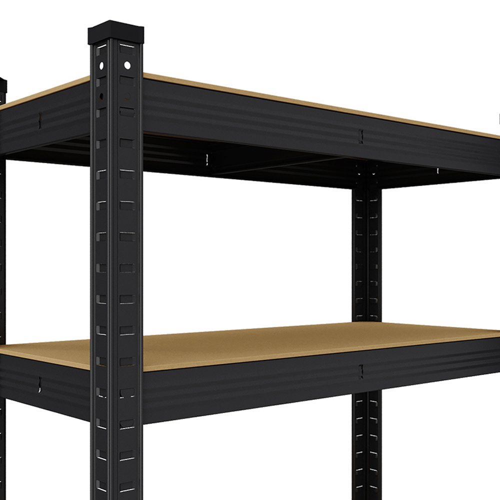 Living and Home 5 Shelf Black Galvanised Steel Shelving Unit Image 4