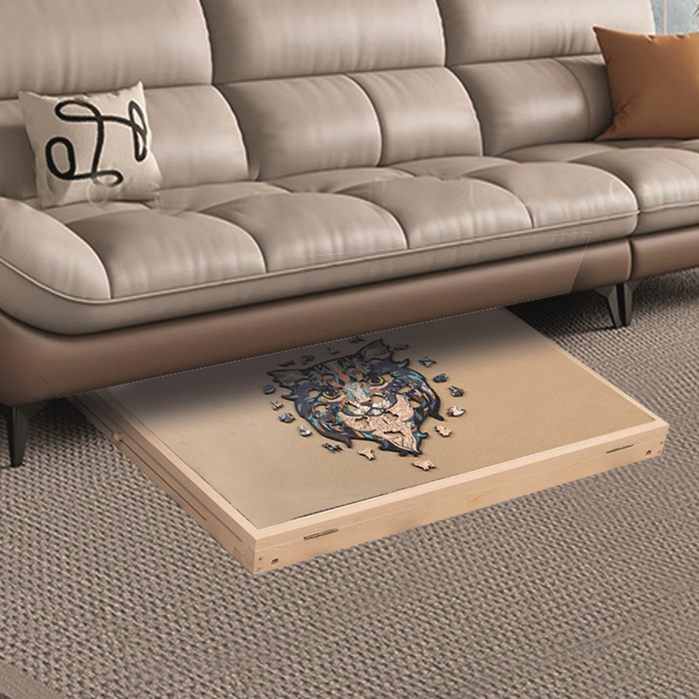 Gr8 Home 2 Drawer Adjustable Wooden Jigsaw Puzzle Table Image 2