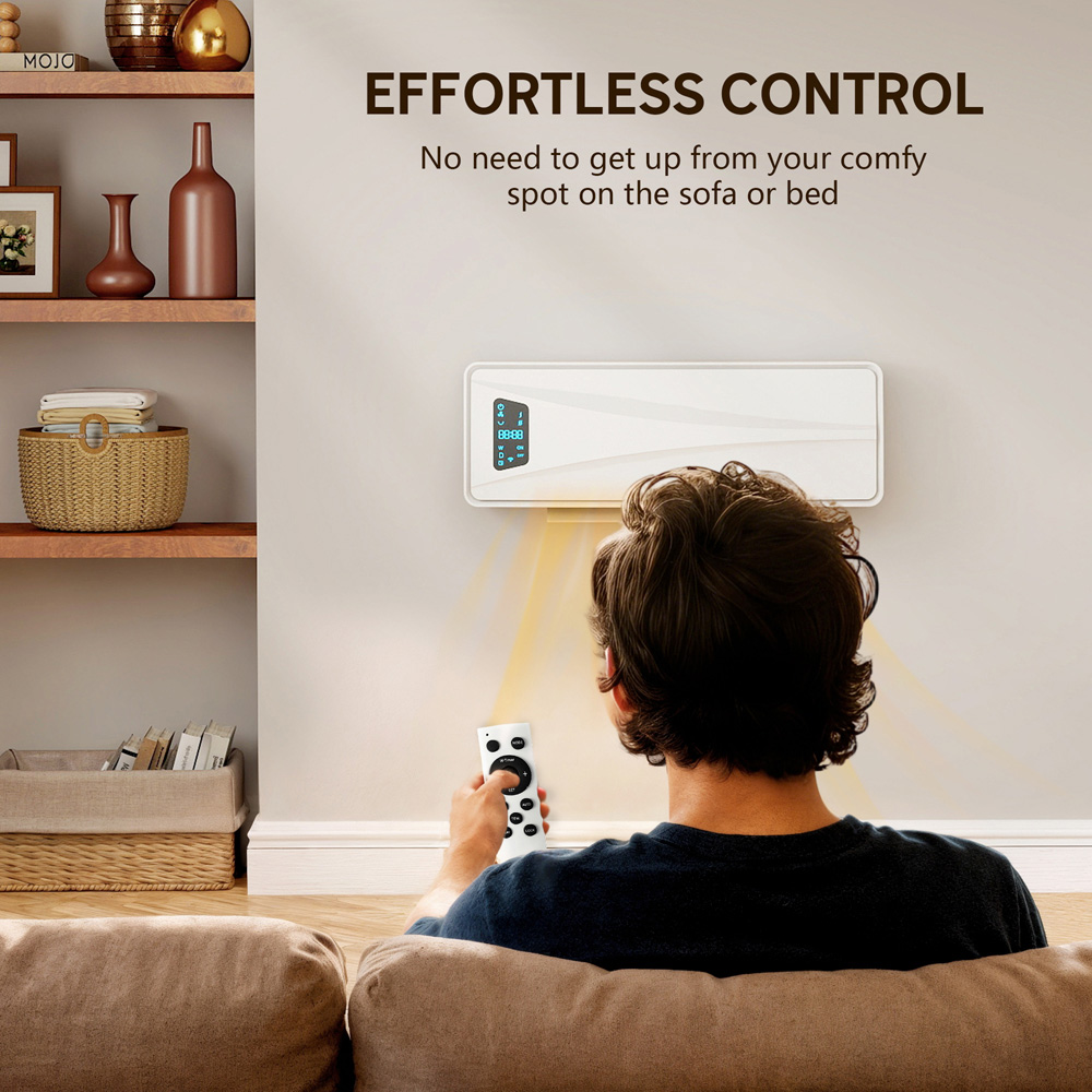 HOMCOM White Ceramic Electric Heater with Fan 2000W Image 4