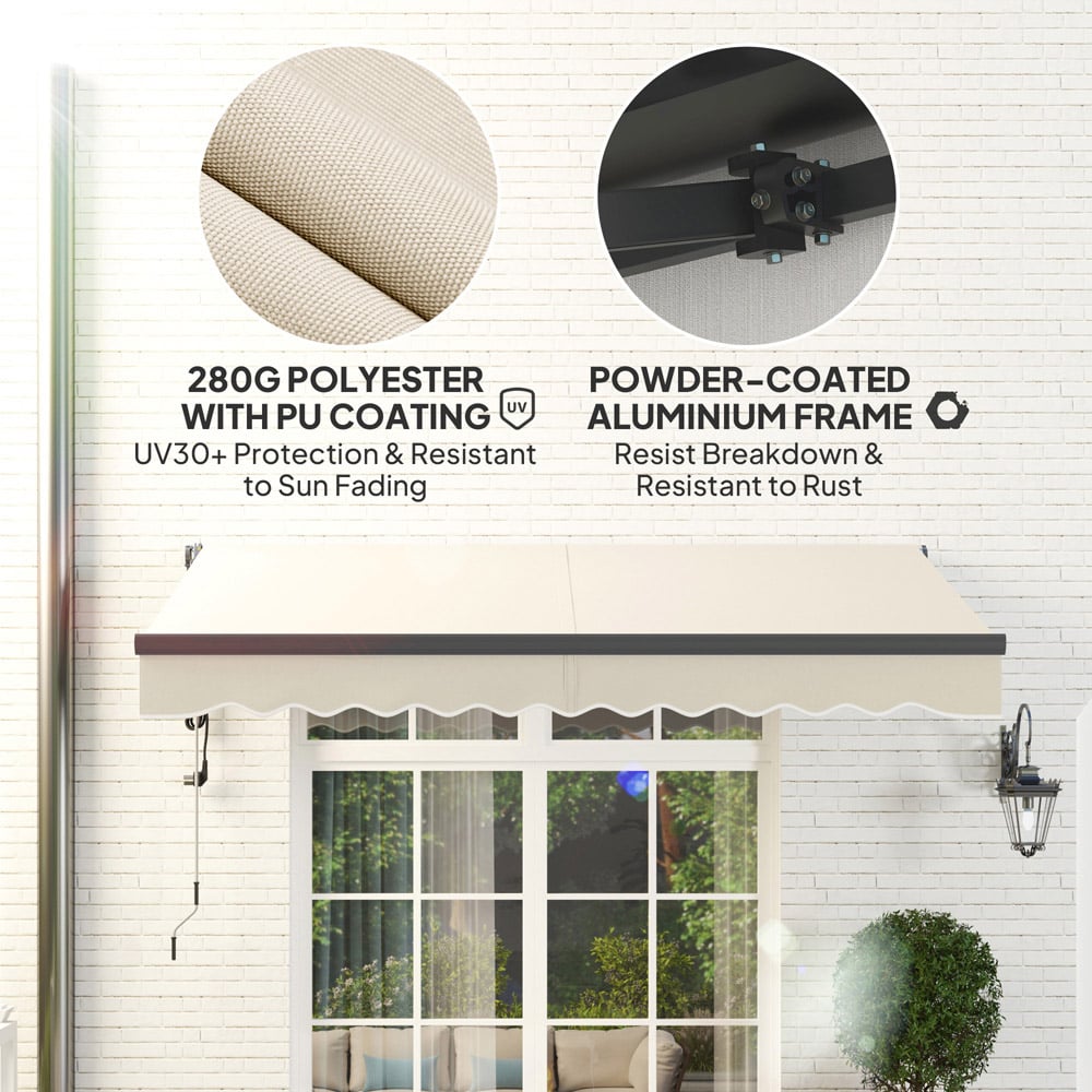 Outsunny 3.5 x 2.5m Beige Electric Retractable Awning Image 5