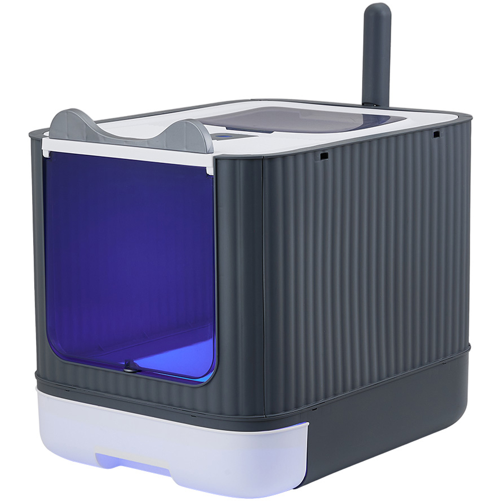 H&O Direct Enclosed Cat Litter Box with UV Sterilizer Lamp 37 x 35 x 45cm Image 2