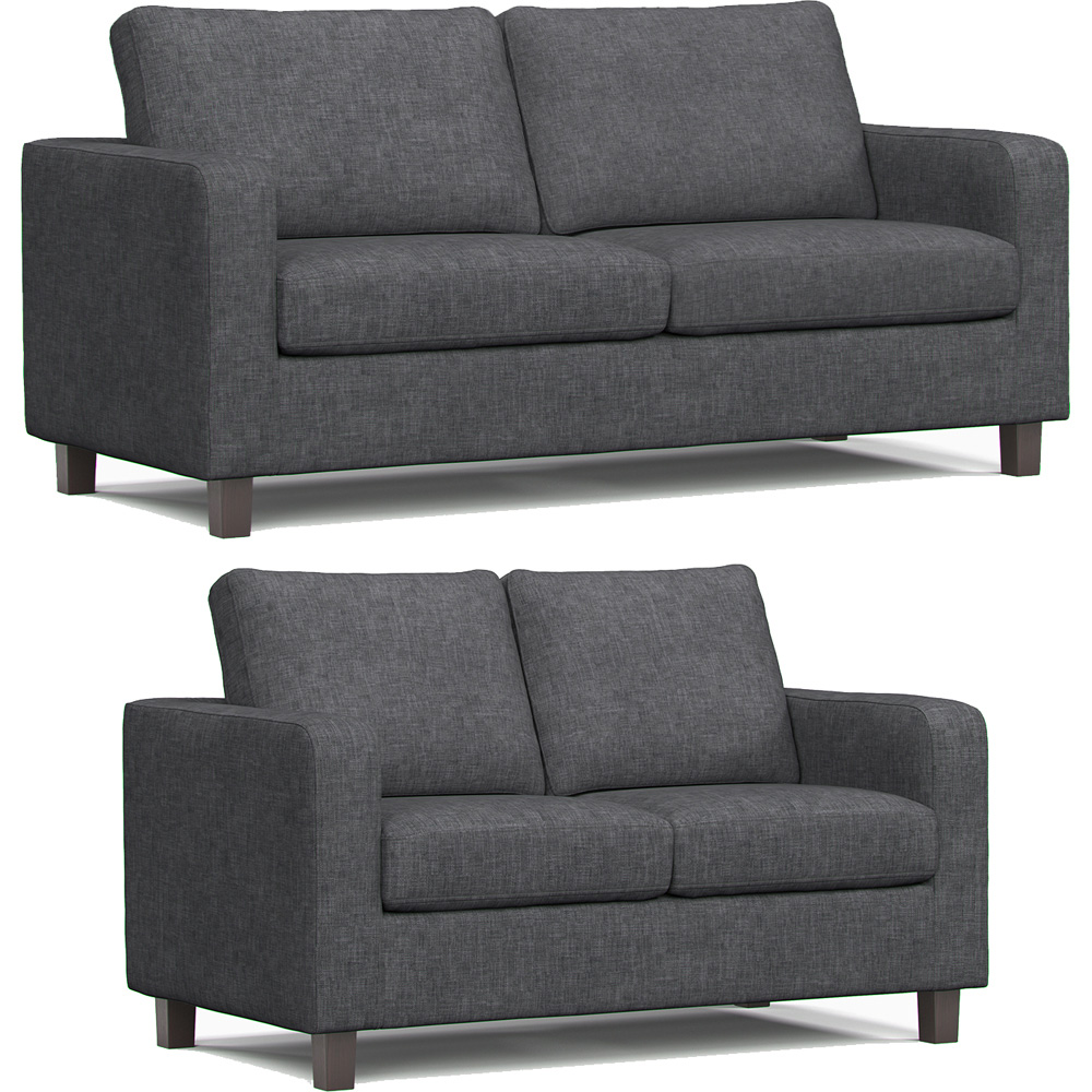 York 5 Seater Grey Turin Sofa Suite Image 2