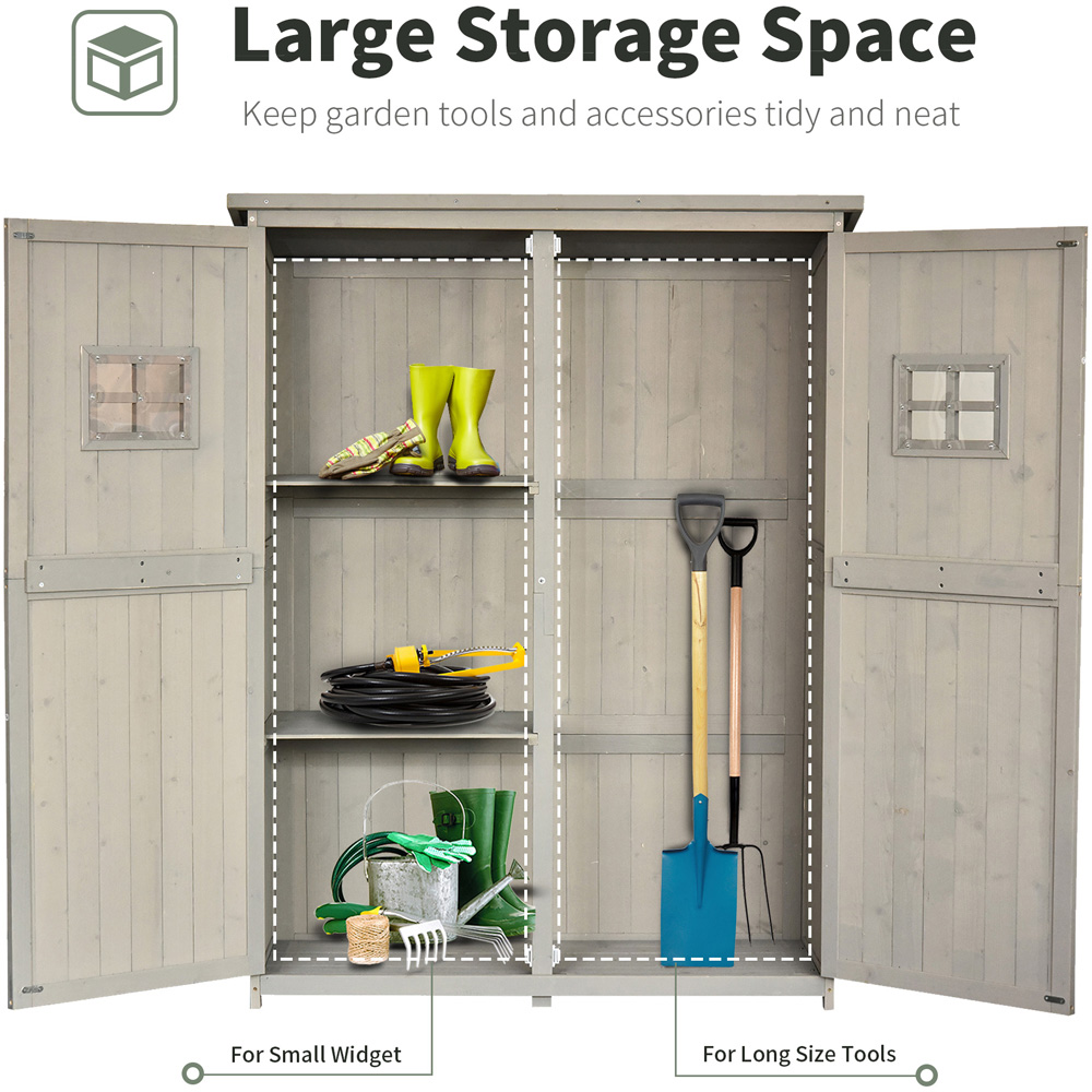 Outsunny 4 x 1.6ft Grey Wooden Pent Garden Shed Image 6