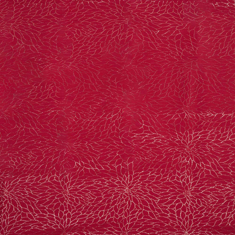 Golden Thread Detail Tablecloth Red Image 3