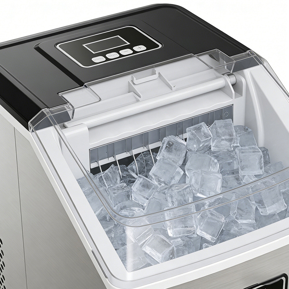 Komore 862695 Silver Stainless Steel Countertop Ice Maker Machine 180W Image 3