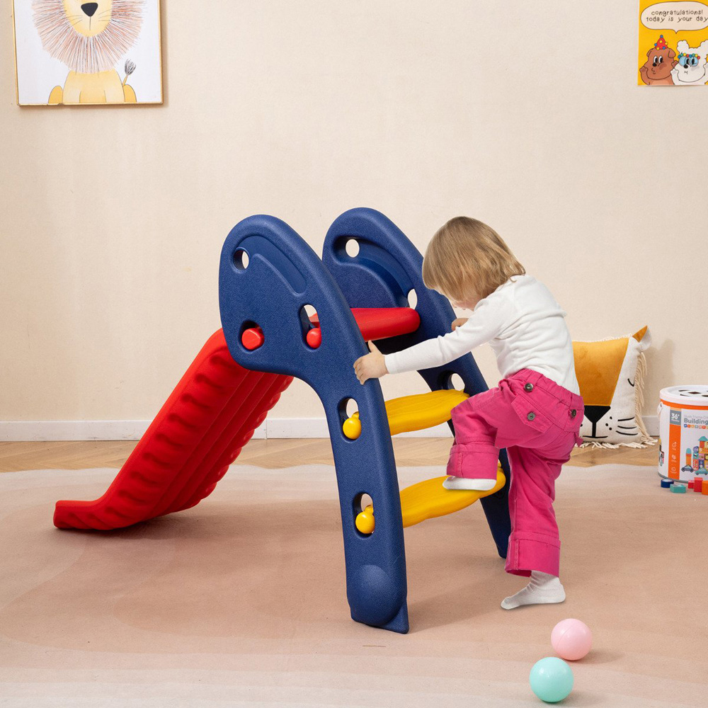Costway Kids Multicolour Foldable Slide Image 3