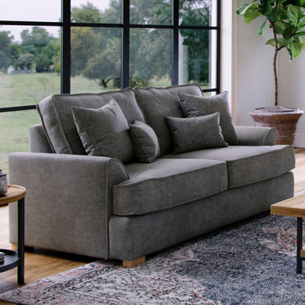 Alba City 2 Seater Steel Fabric Sofa Image 1