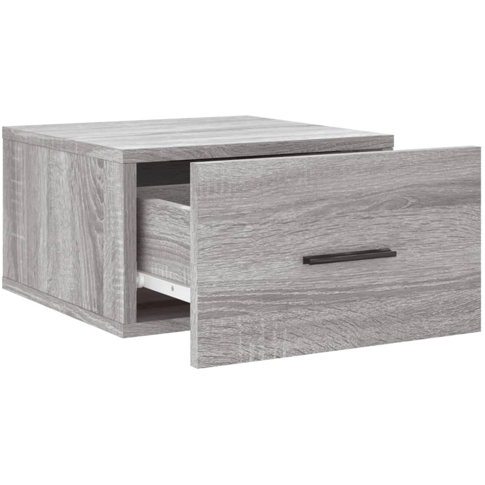 vidaXL Single Drawer Grey Sonoma Wall Mounted Bedside Cabinet Image 6