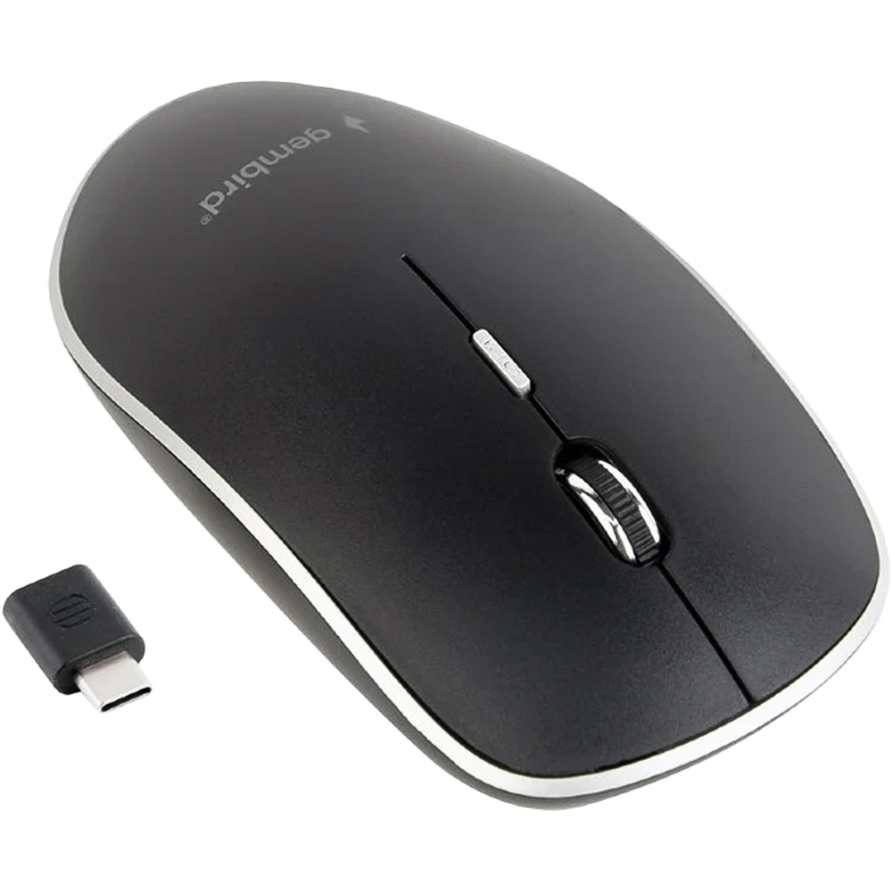 Gembird Black Type C Wireless Silent Optical PC Computer Mouse Image 1