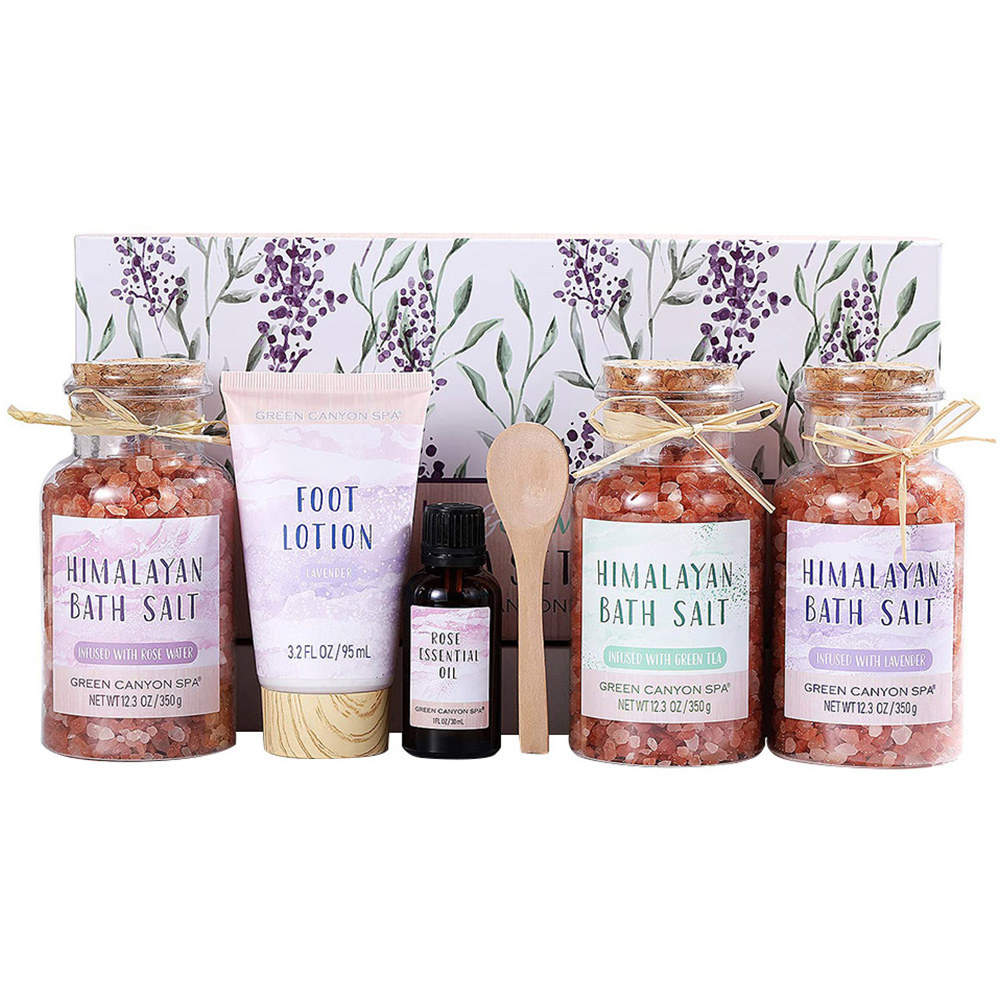 Living and Home 6 Piece Himalayan Bath Salts Spa Gift Set Image 1