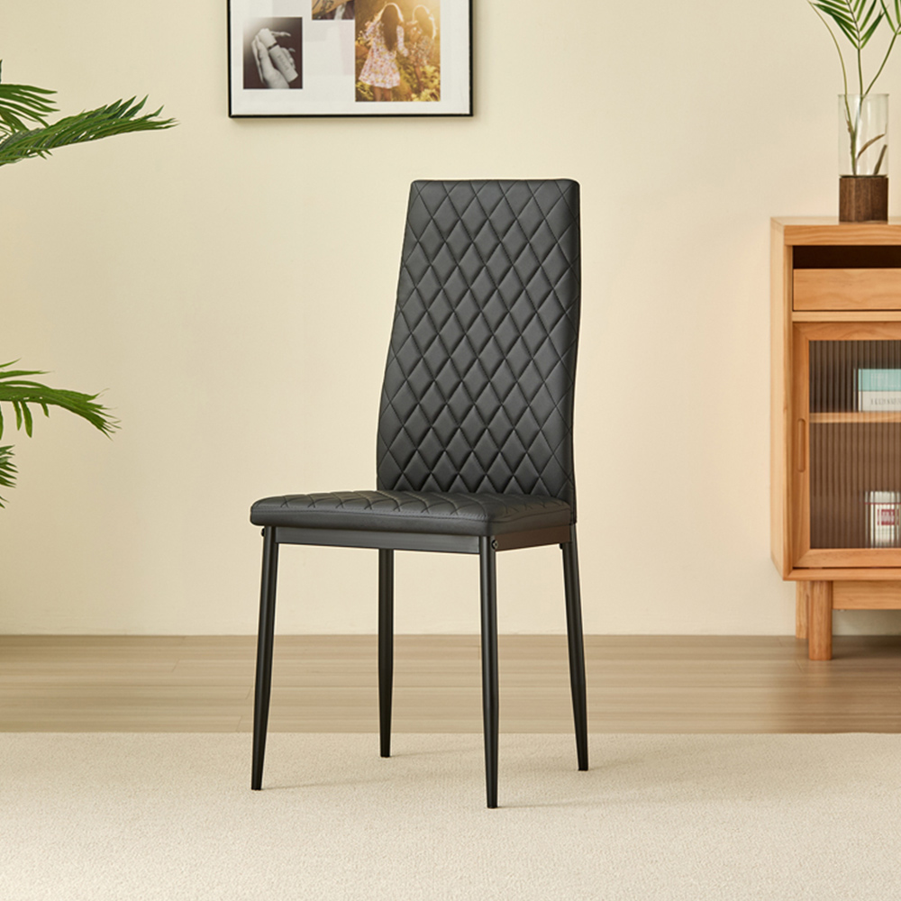 Indoor Living Seattle Emily 4 Seater Round Dining Set Black Image 5