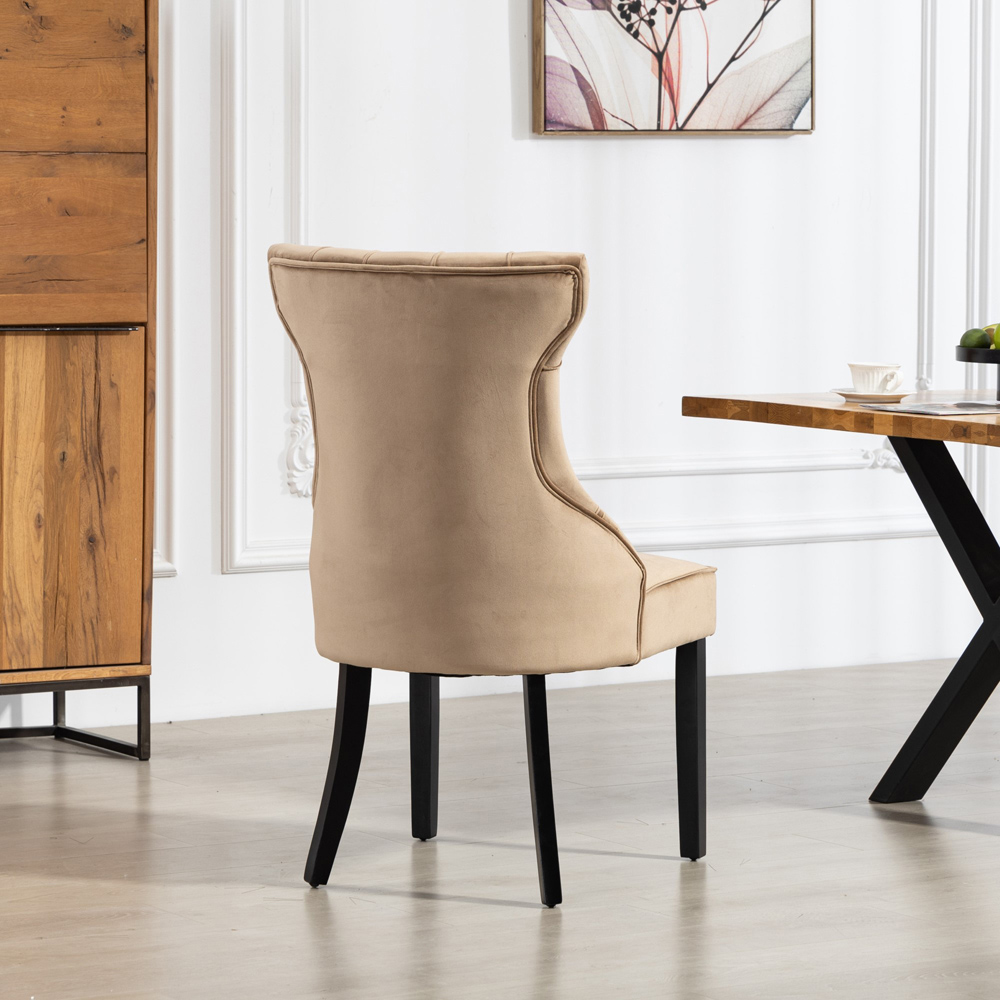 Artemis Home Genola Set of 2 Brown Velvet Fabric Dining Chair Image 4