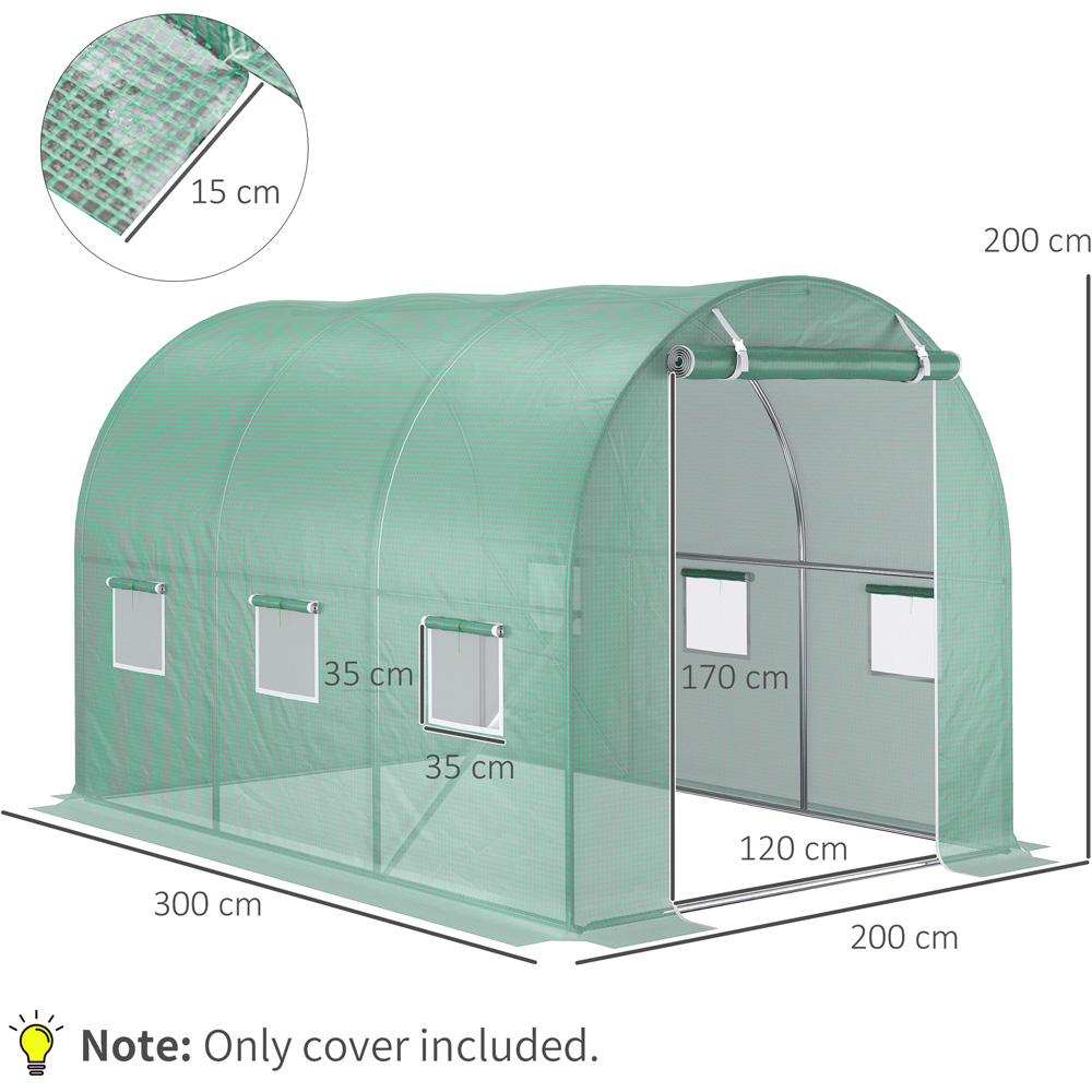 Outsunny Green 10 x 10ft Replacement Greenhouse Cover Image 8