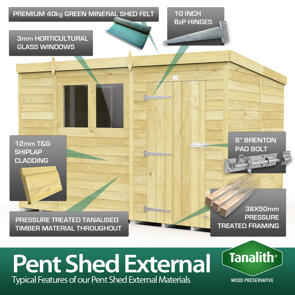 DIY Sheds 18 x 8ft Tongue and Groove Timber Pent Garden Shed Image 8