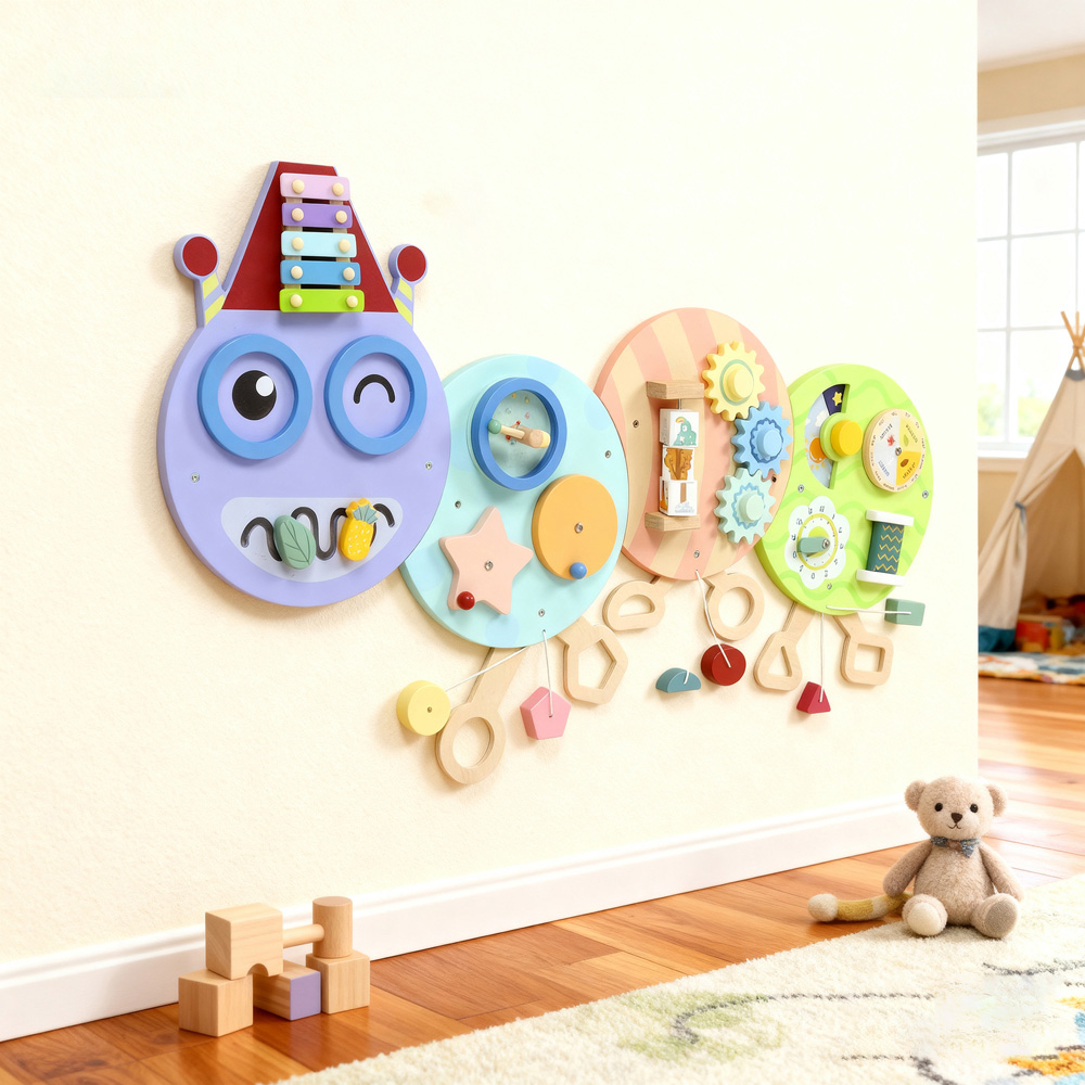 Tommy Toys 7-in-1 Caterpillar Busy Board Sensory Wall Toy Image 4