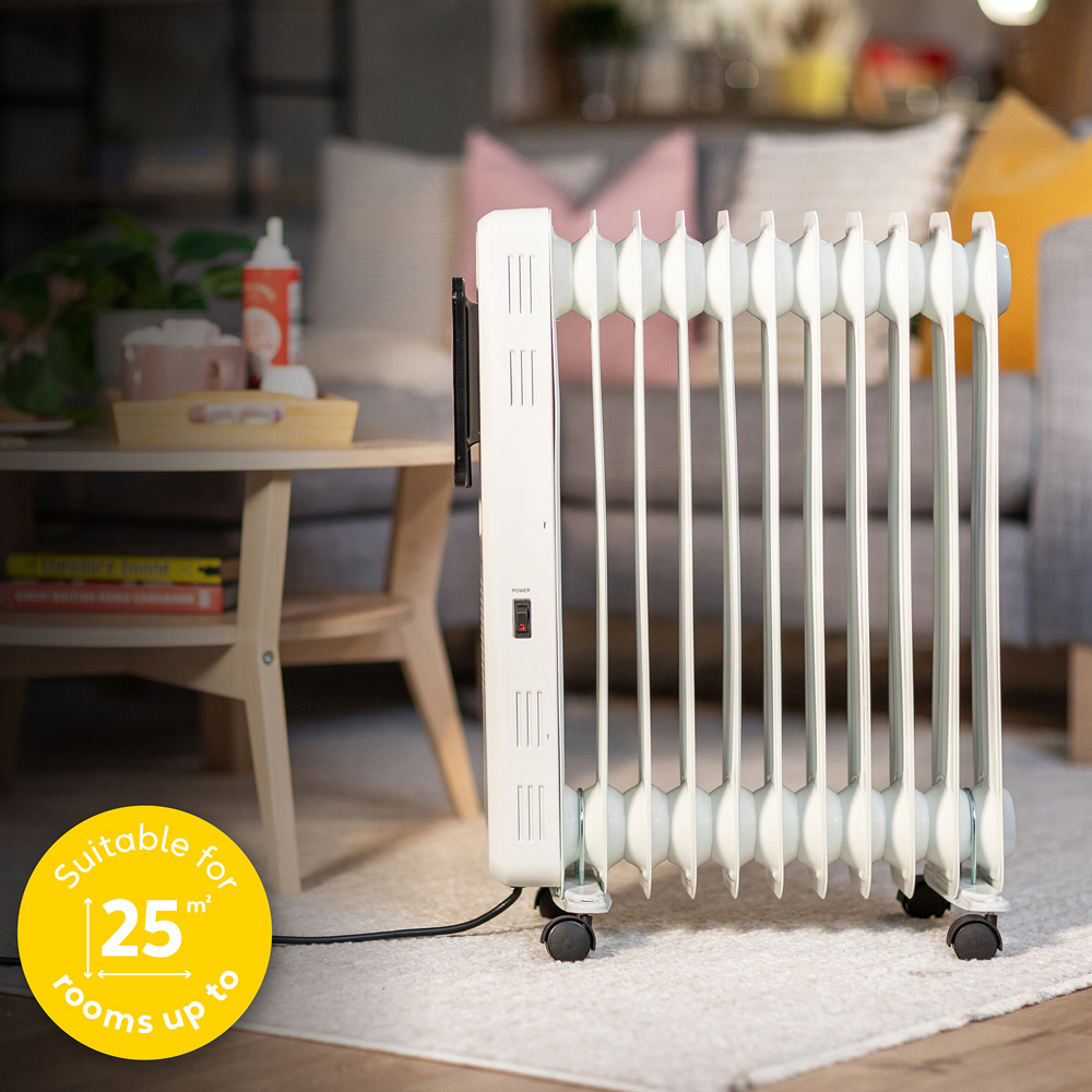 Russell Hobbs White 11-Fin Digital Touch Control Oil Filled Radiator 2500W Image 5
