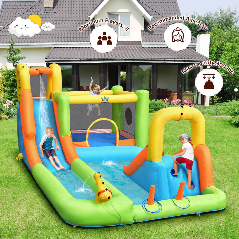 Costway Inflatable Double Water Slide Bouncy Castle Image 5