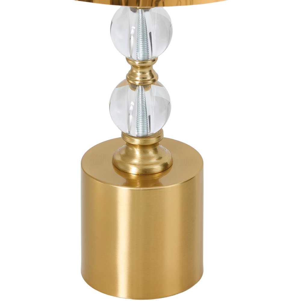 Living and Home Gold and White Cylindrical Fabric Table Lamp Image 4