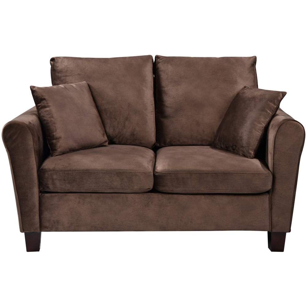 Brooklyn 2 Seater Brown Brushed Velvet Sofa Image 2