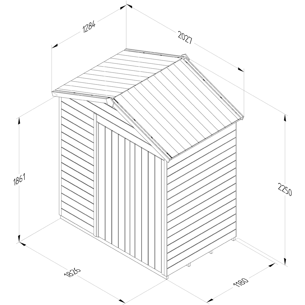 Forest Garden Timberdale 6 x 4ft Apex Shed Image 9
