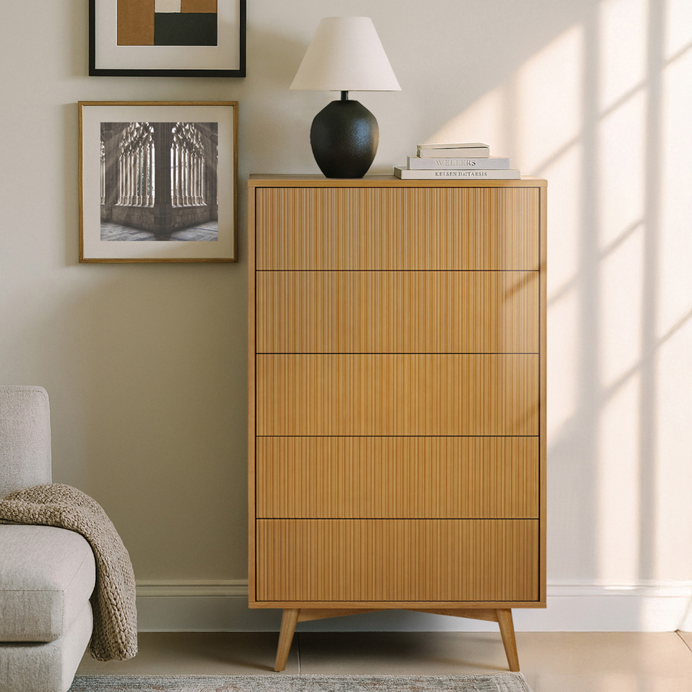 Teamson Home Tremolo 5 Drawer Natural Dresser Image 8