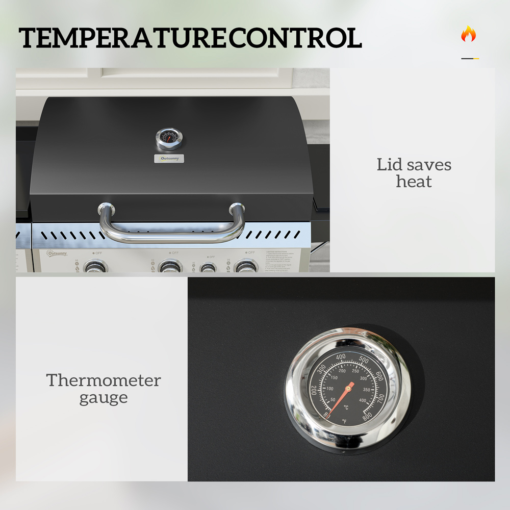 Outsunny 6+1 Burner Gas Grill and Plancha Image 6