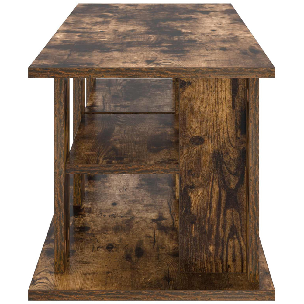 vidaXL 2 Shelf Smoked Oak TV Stand Image 6