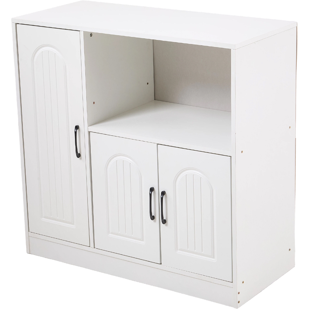 Living and Home 3 Door Single Shelf White Sideboard Image 2