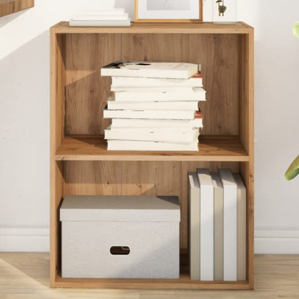 vidaXL 2 Shelf Artisian Oak Bookcase Image 1