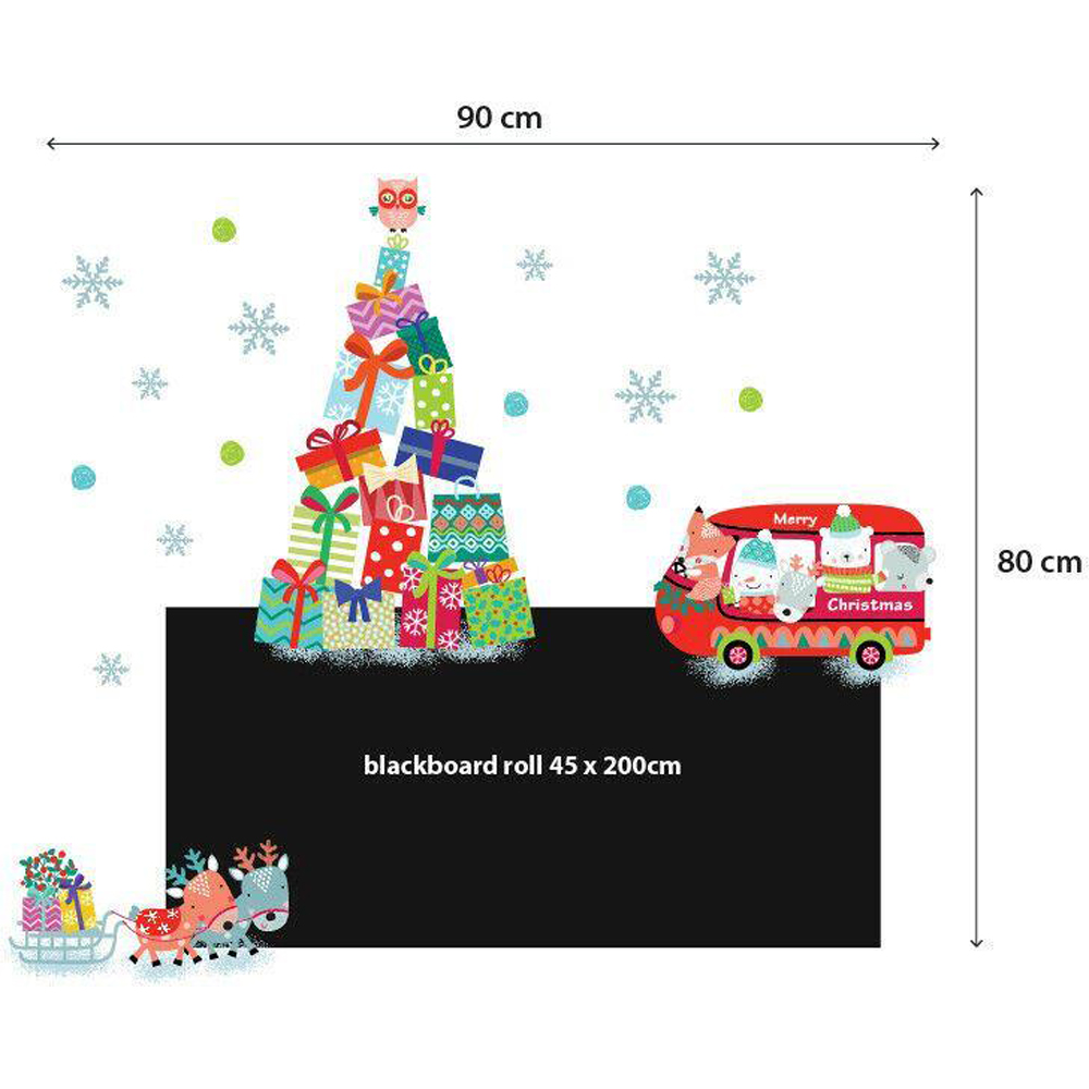 Walplus Reindeer Christmas Tree and Colourful Snowflakes Self Adhesive Wall Sticker 52 Piece Image 5