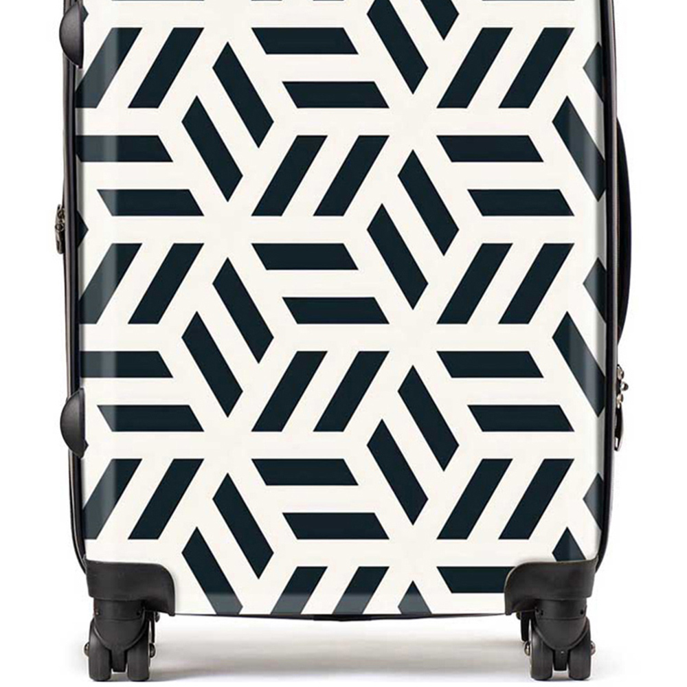 Warren Reed Designer Medium Geometric Monochrome Hexagonal Pattern Suitcase Image 2