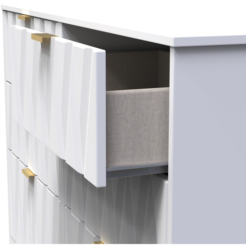 Crowndale Las Vegas 6 Drawer White Matt Chest of Drawers Ready Assembled Image 6