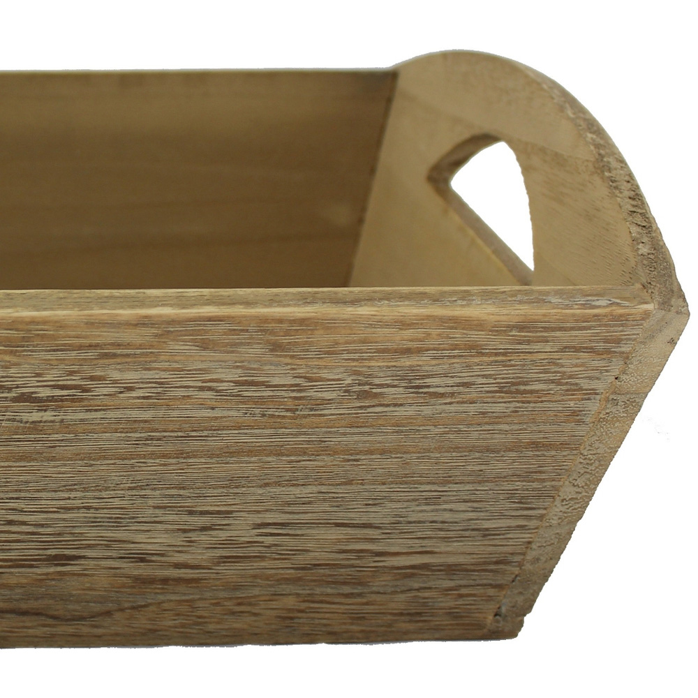 Red Hamper Small Oak Effect Wooden Storage Tray Image 2