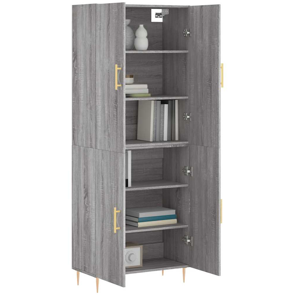 vidaXL 4 Door Grey Sonoma Oak Wooden Cabinet Image 3